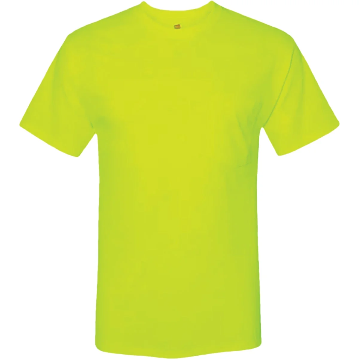 Crafted Hanes Men’s XL Safety Green Workwear T-Shirt 2-Pack Breathable