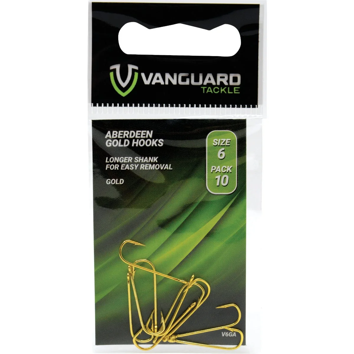 Modern Vanguard Size 6 Aberdeen Gold Hooks 10-Pack Eco-Friendly