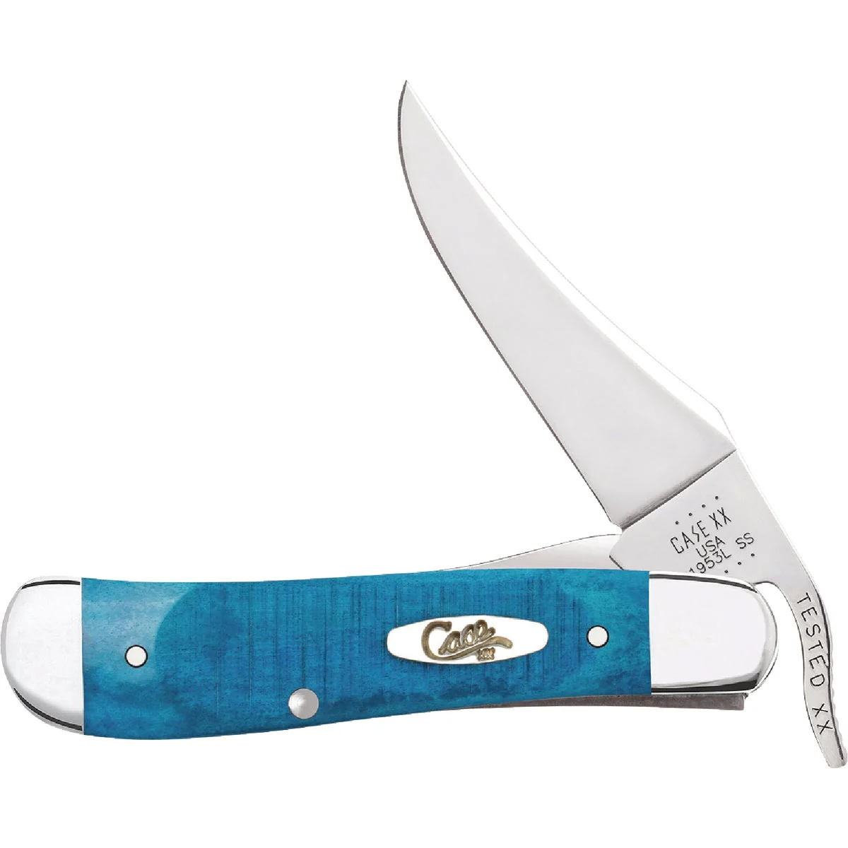 Specialty Case 2.7 In. Sawcut Jig Caribbean Blue Bone RussLock Pocket Knife Innovative