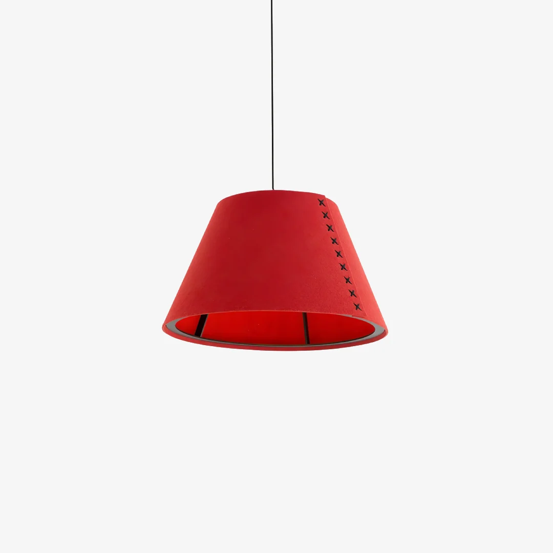 Sustainable Red Adhesive Cloth Pendant Lamp Verified
