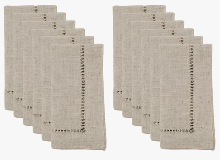 Versatile Hemstitched Border Napkin Taupe Unique