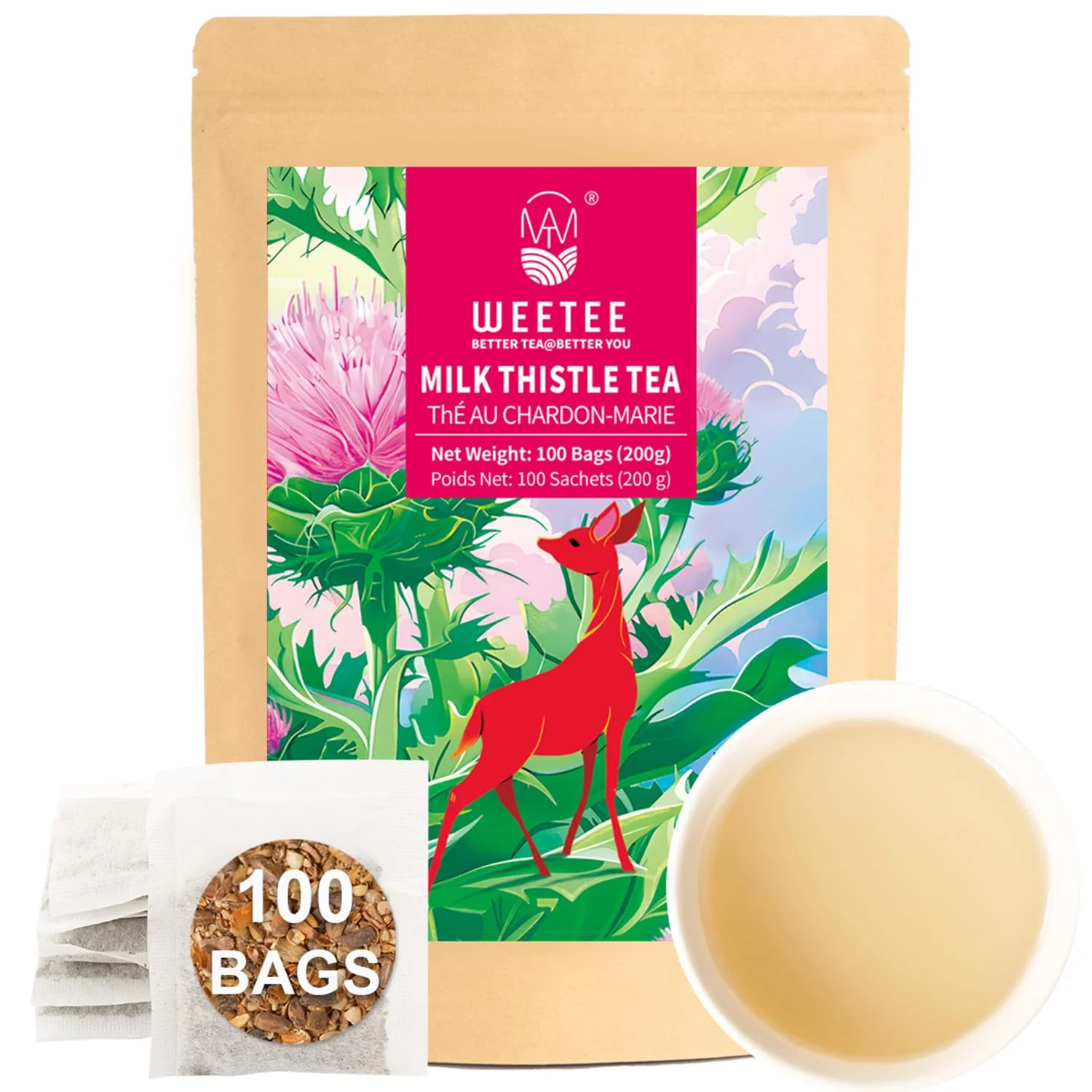 Crafted Pure Milk Thistle Tea Bags Sophisticated