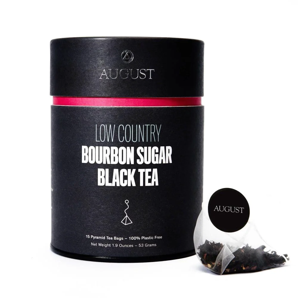 Official August Uncommon Low Country Bourbon Sugar Black Tea – Vegan Non-GMO Loose Tea Leaves Prestigious