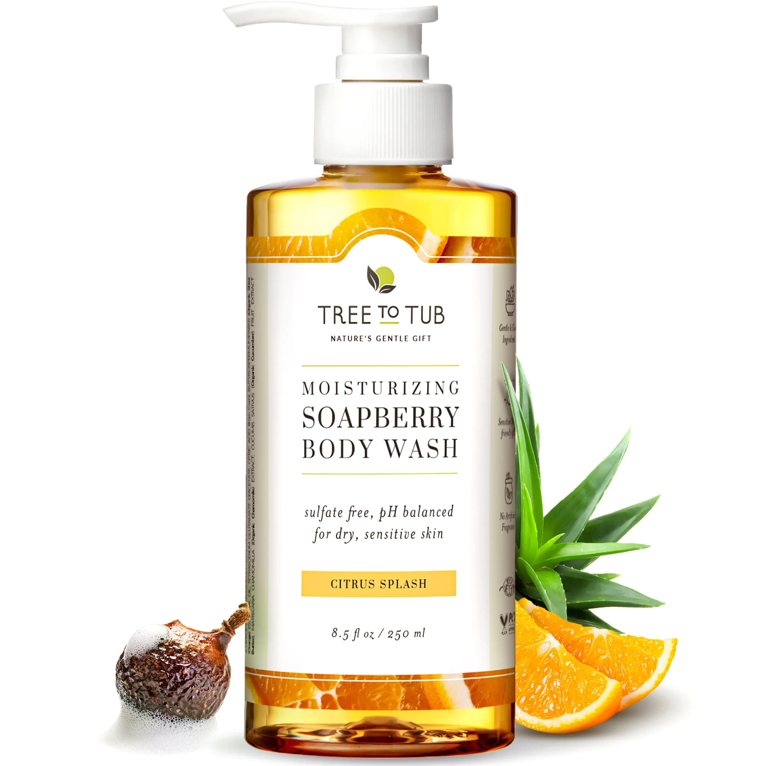 Green Tree To Tub Moisturizing Vitamin C Body Wash for Sensitive Skin Smooth