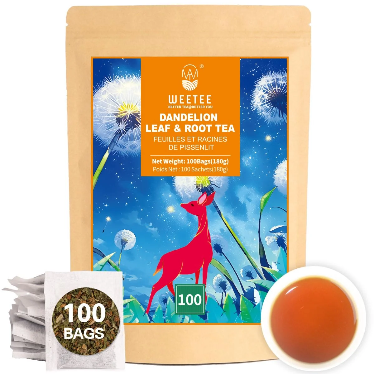 Fashionable Dandelion Leaf Root Tea Bags Refined