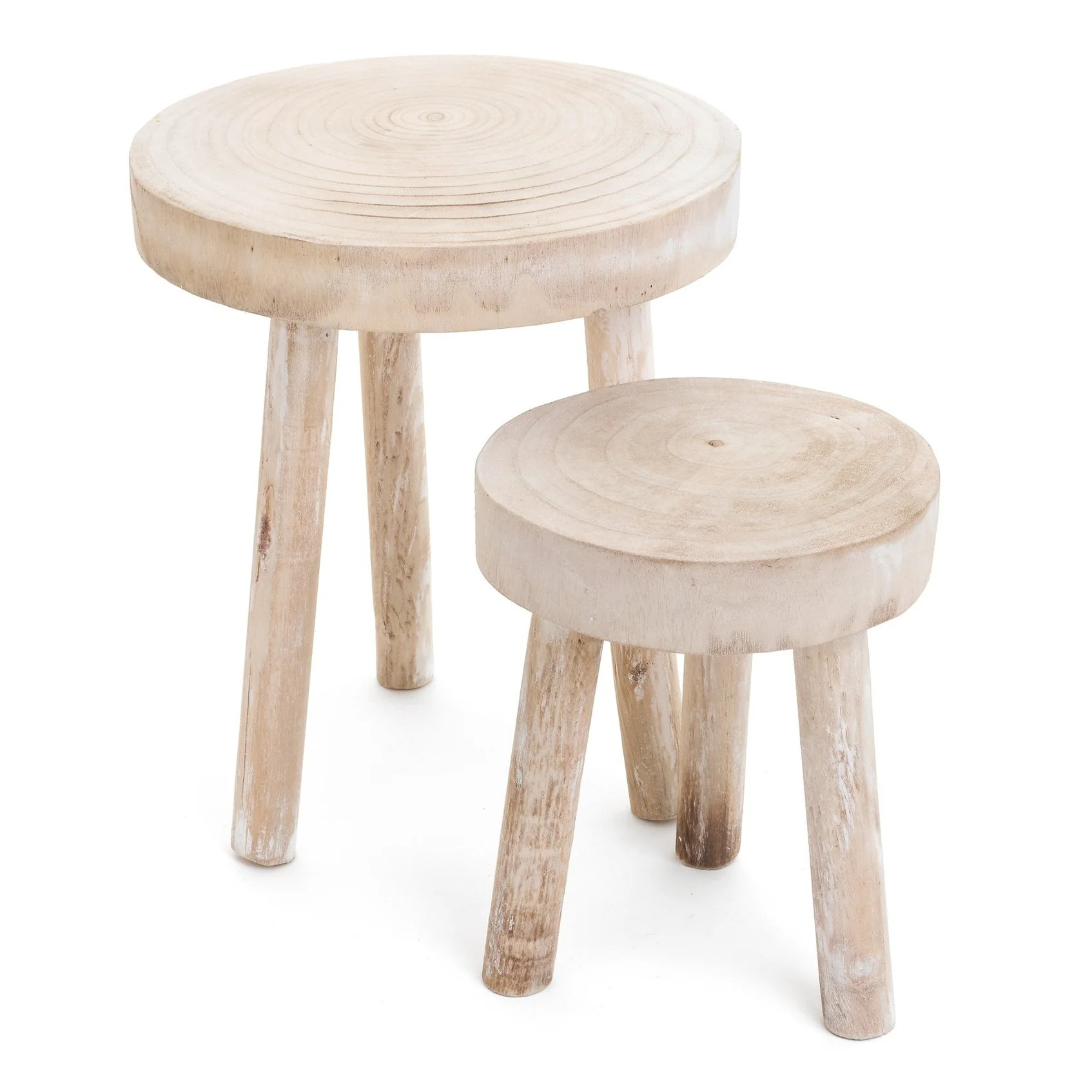Secure STOOL LG PAULOWNIA WOOD WHITEWASH Selected