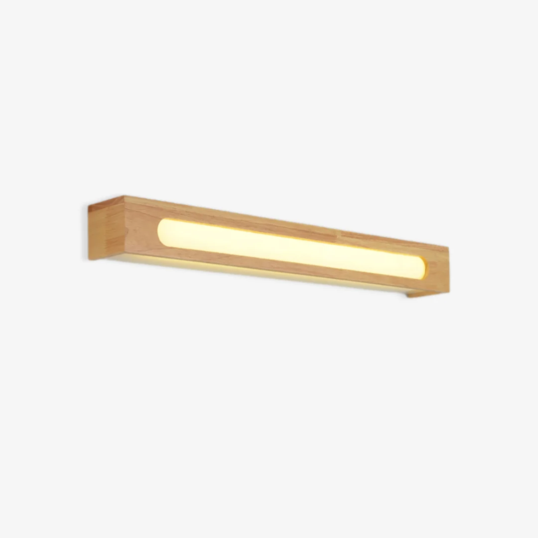 Healthy Rectangular Wooden Wall Lamp Minimalist