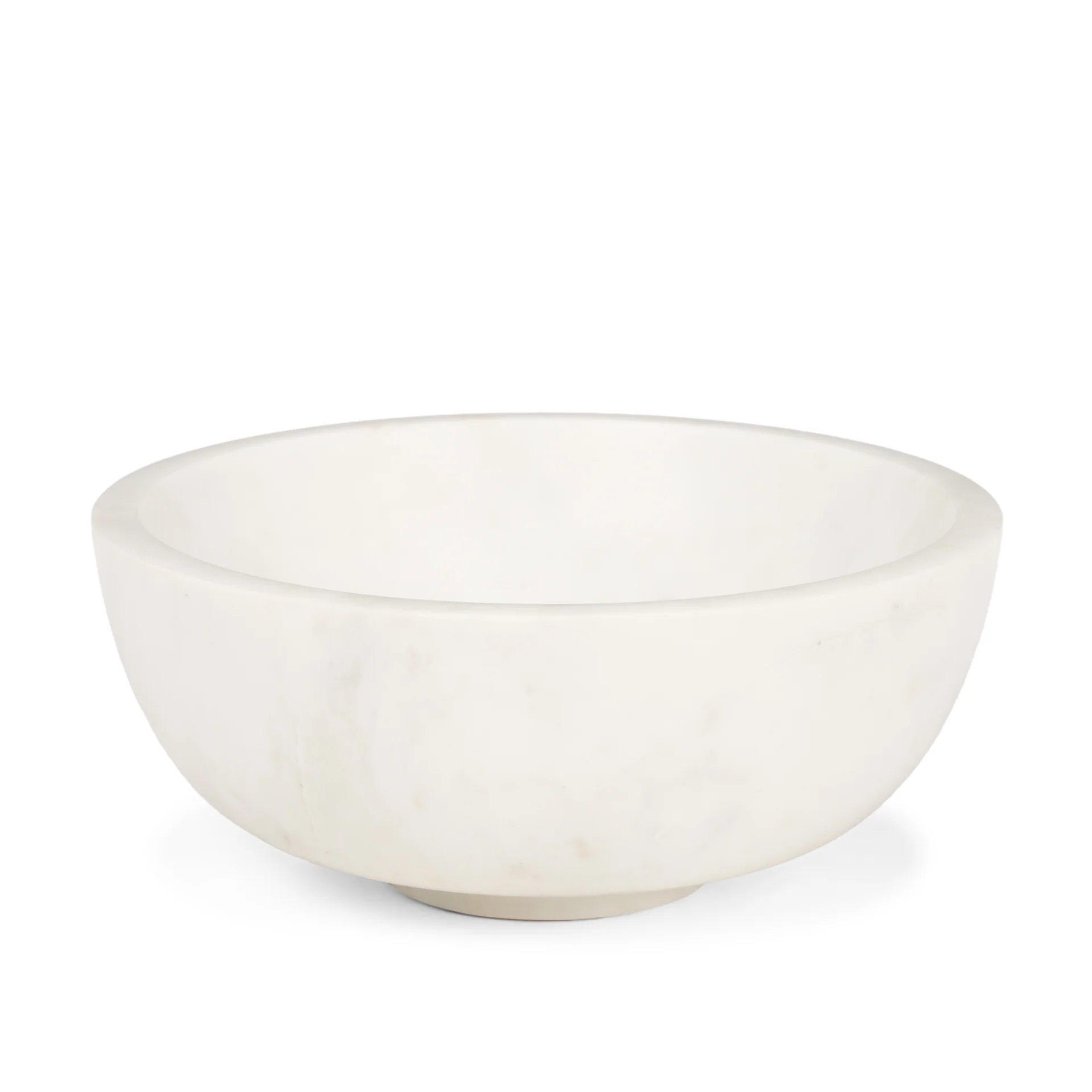 Enhanced Katora Large Premium Solid White Marble Bowl Convenient