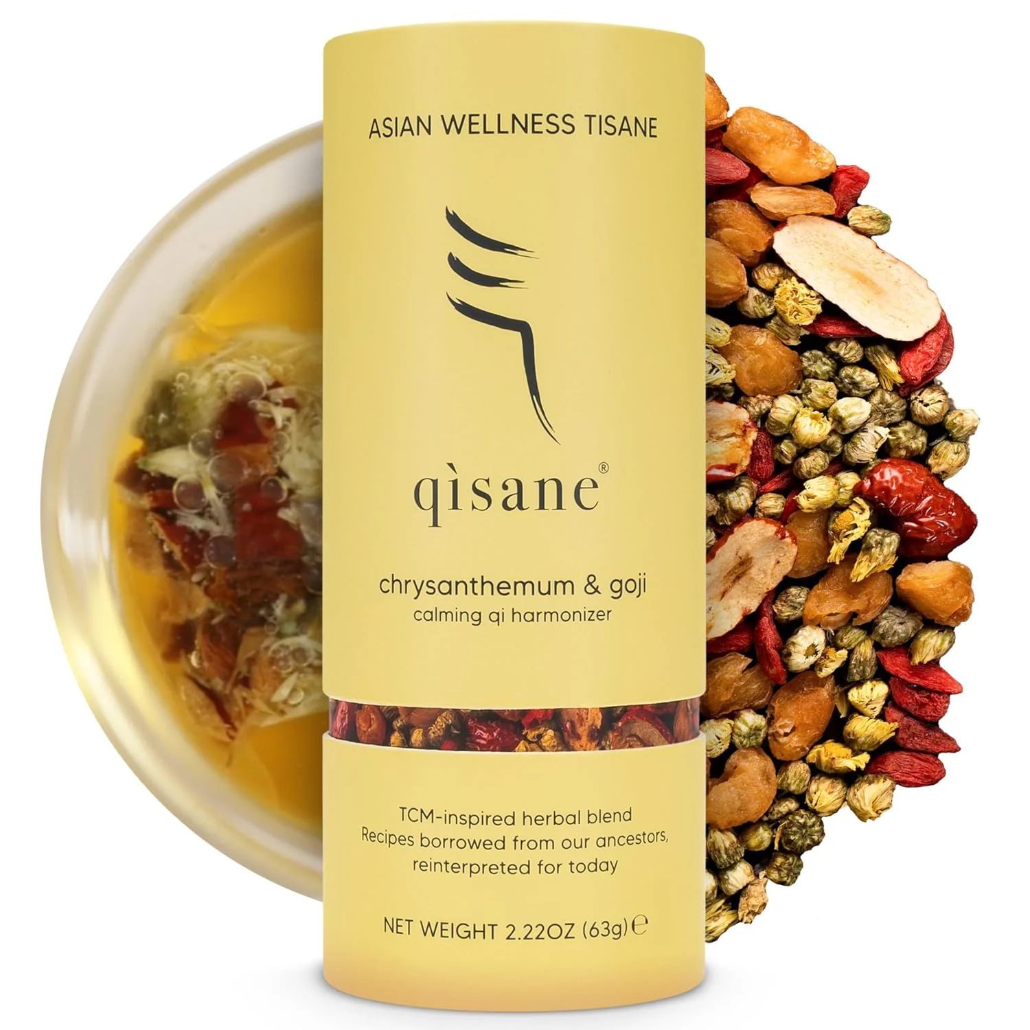 Smooth qìsane Chrysanthemum Tea Bags with Organic Dried Goji Berries – Dried Chrysanthemum Flowers Dried Longan Fruit Jujube Dates Luxury