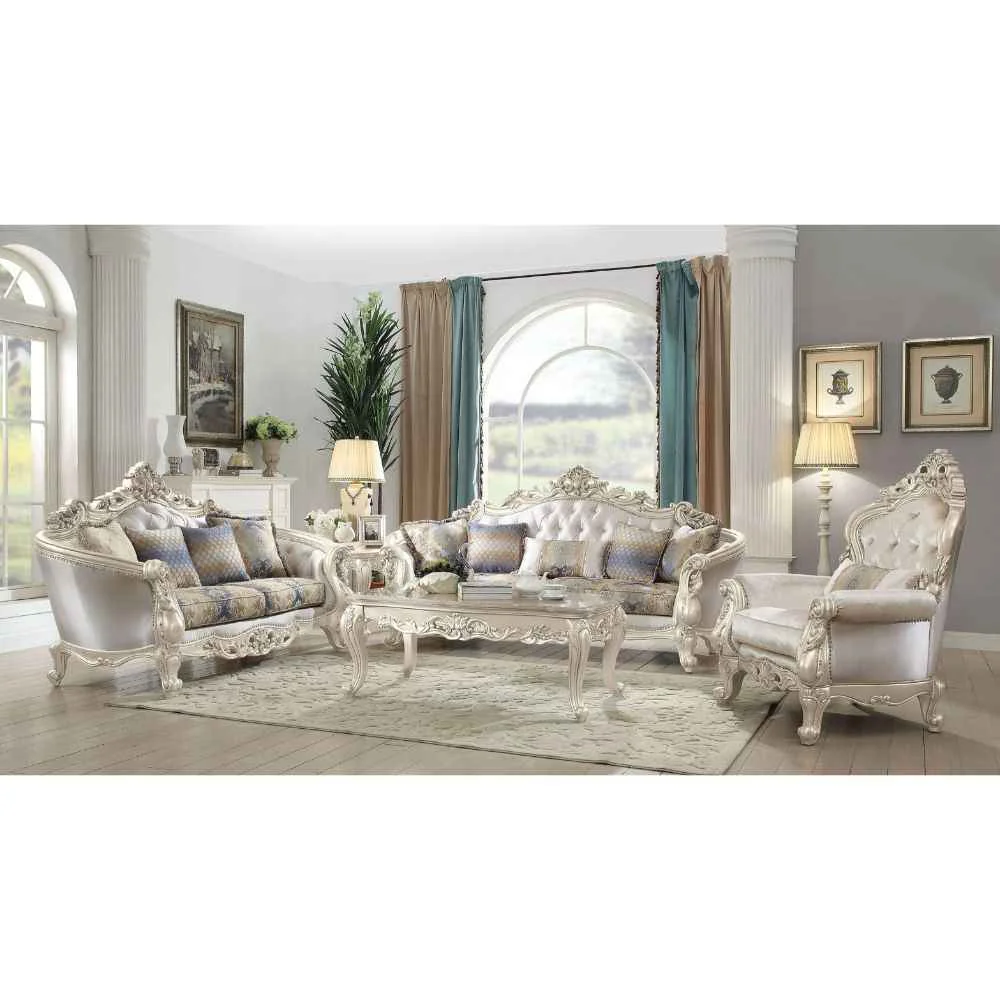 Trusted Gorsedd – Sofa With 5 Pillows – Fabric Golden Ivory Artisan
