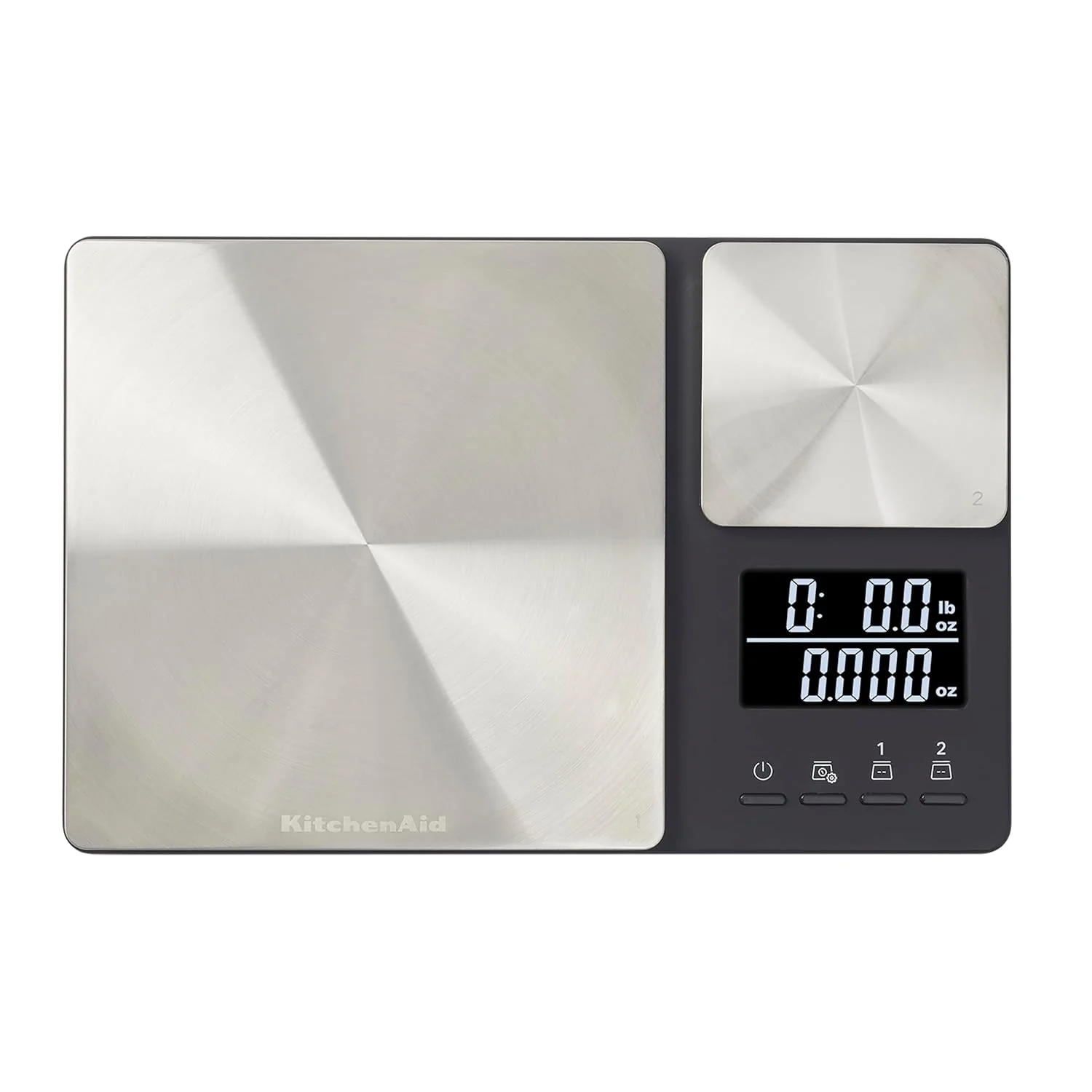 Innovative KitchenAid KQ909 Dual Platform Digital Kitchen and Food Scale 11 pound capacity and Precision 16oz capacity Black with Stainless Steel World-Class