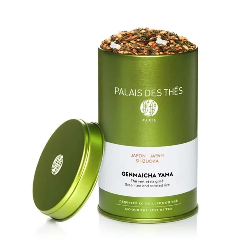Sustainable Palais des Thés – Genmaicha Yama – Japanese Green Tea Roasted Rice – 4.6oz Loose Leaf Metal Gift Tin High-Grade