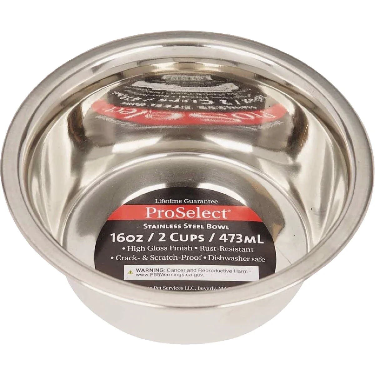 Responsible Boss Pet ProSelect 16 Oz. Heavy Stainless Steel Mirror Finish Dog Bowl Fine