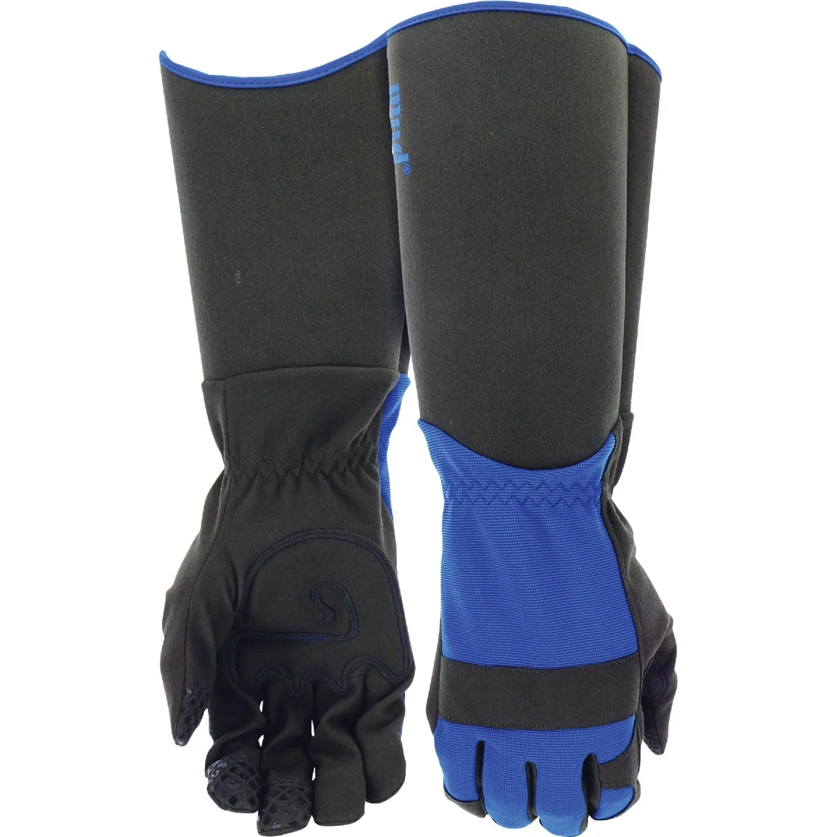 Prestigious Mud Men’s Medium Large Brilliant Blue Synthetic Leather Palm Extended Sleeve Gauntlet Glove Luxury