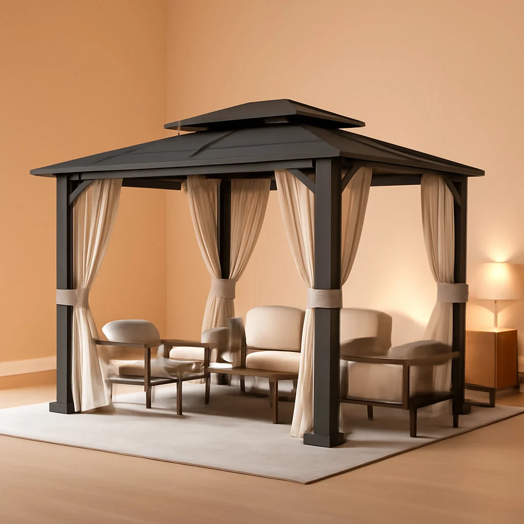 Reliable 10x12ft Exterior Gazebo With Galvanized Steel Roof Quality
