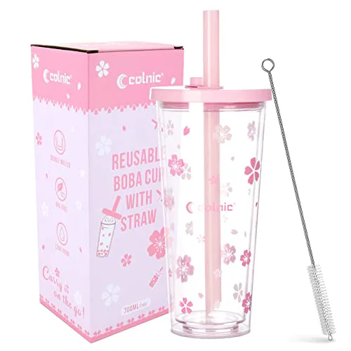 High-Performance Reusable Plastic Boba Cup With Lids And Straws Soft