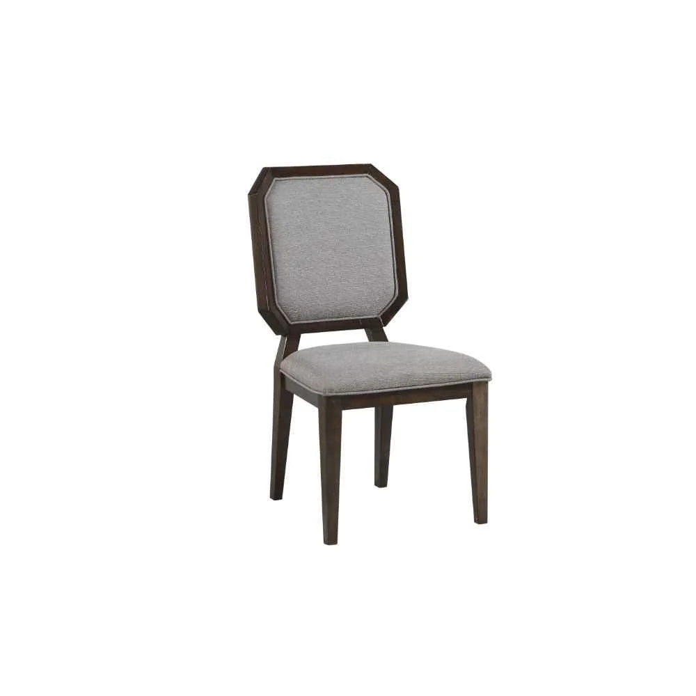 Convenient Selma – Side Chair Set of 2 – Gray Fabric Tobacco Exclusive
