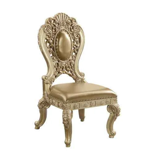 Innovative Seville – Side Chair Set of 2 – Synthetic Leather Gold Responsible