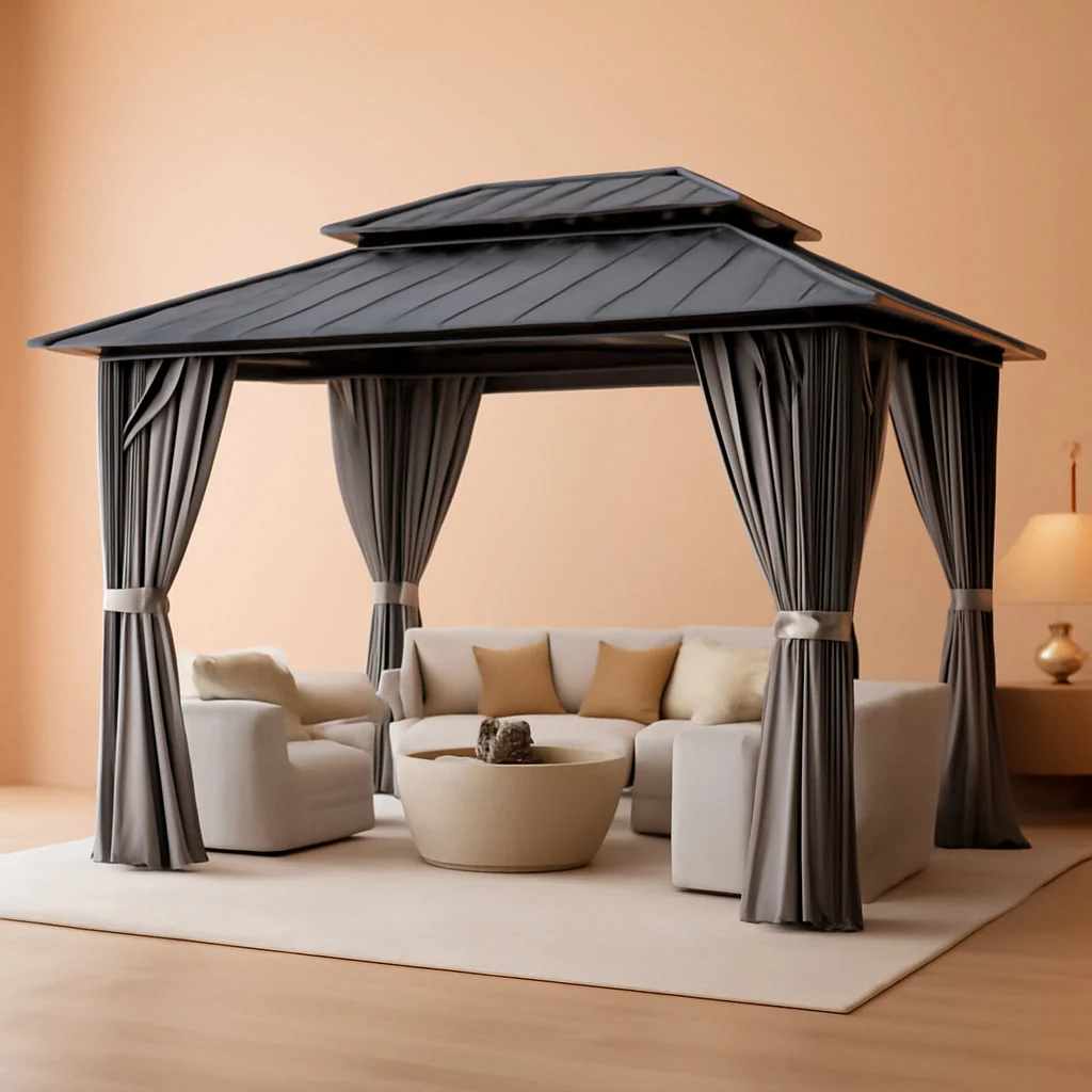 Fast 10x14ft Hardtop Gazebo Outdoor Patio With Curtains Official