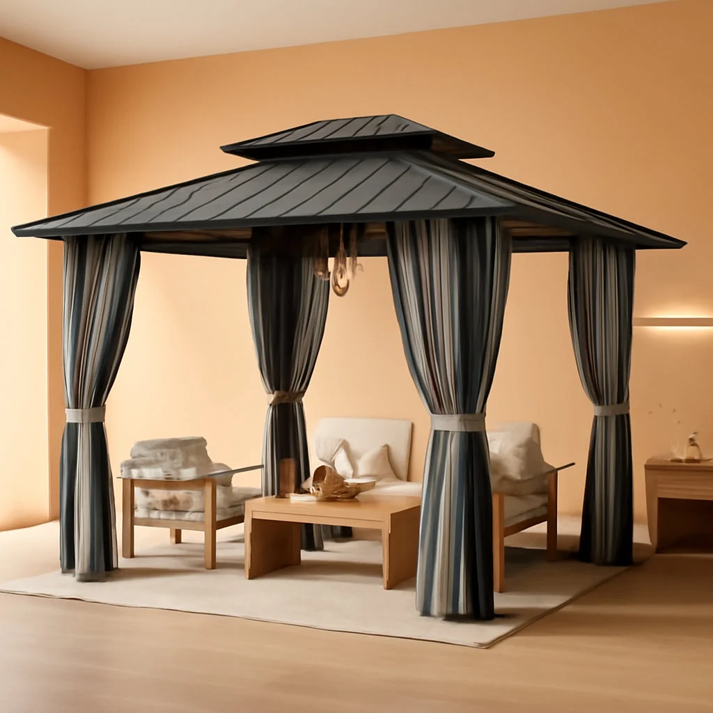 Selected 10×12 Galvanized Steel Hardtop Gazebo Aluminum Frame Traditional