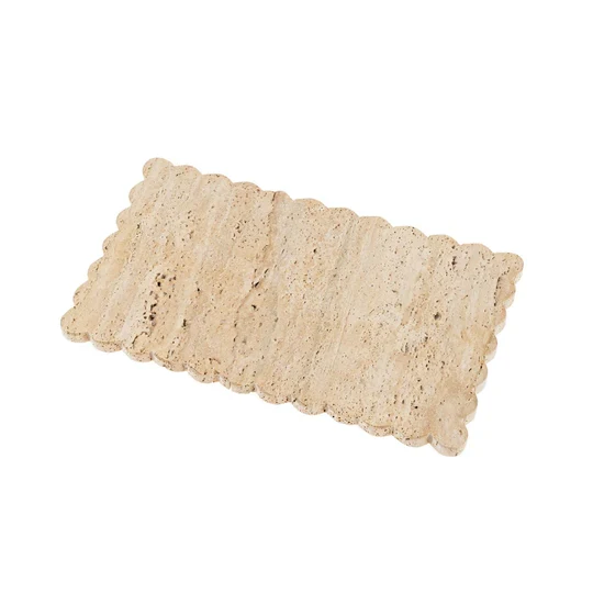 High-Performance Travertine Scalloped Rectangular Tray Fast