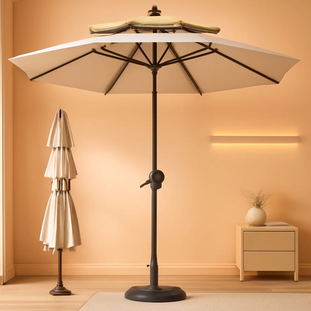 Organic 9Ft Weather Resistant Outdoor Patio Umbrella Auto Tilt Modern