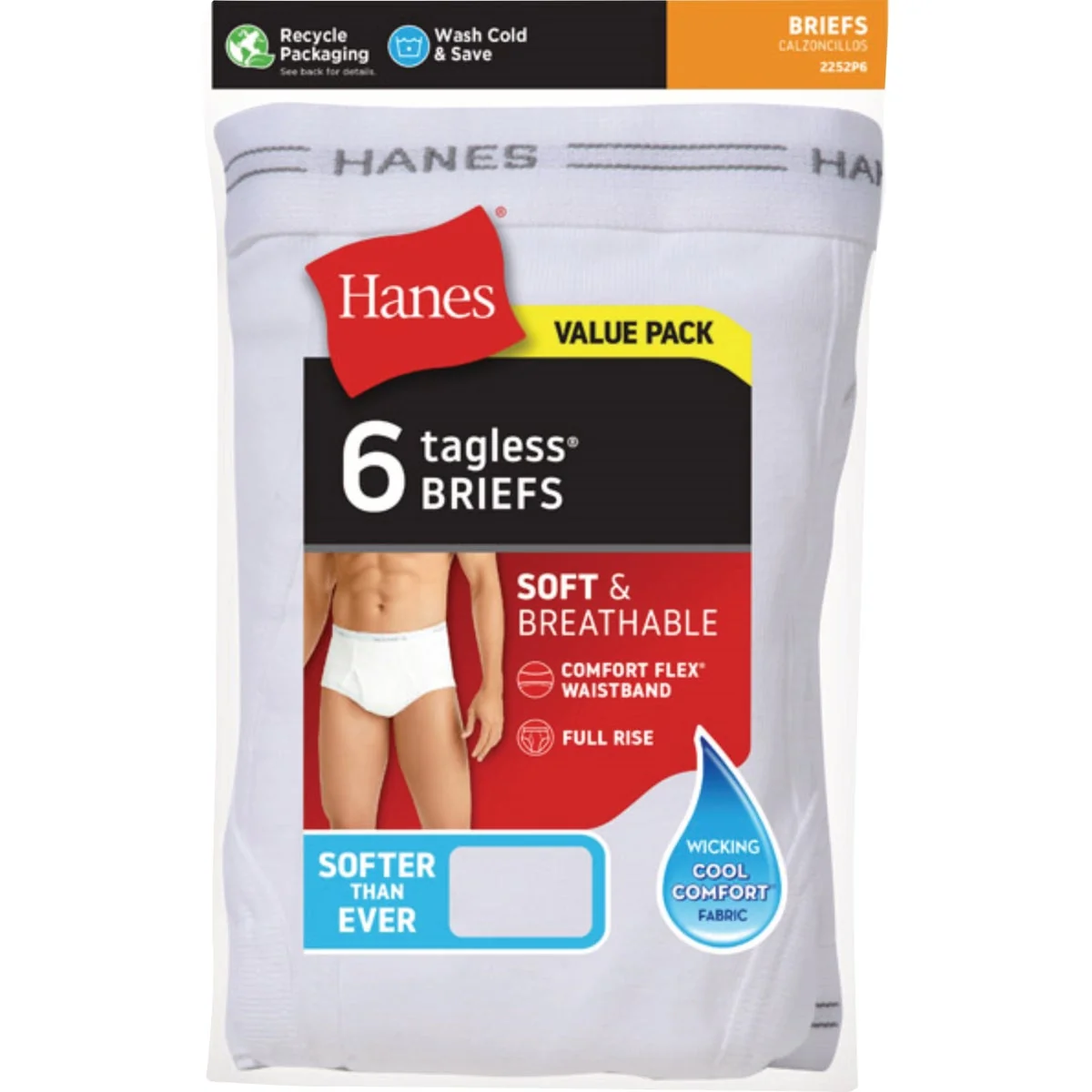 Reusable Hanes Men’s XL White Briefs 6-Pack Innovative