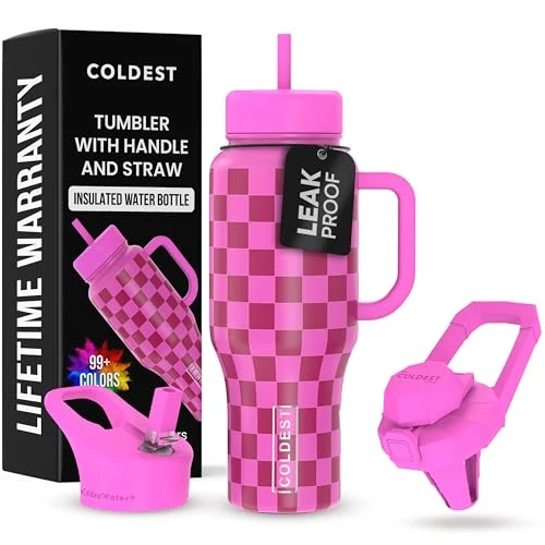 Authentic Coldest Tumbler with Handle and Straw Organic