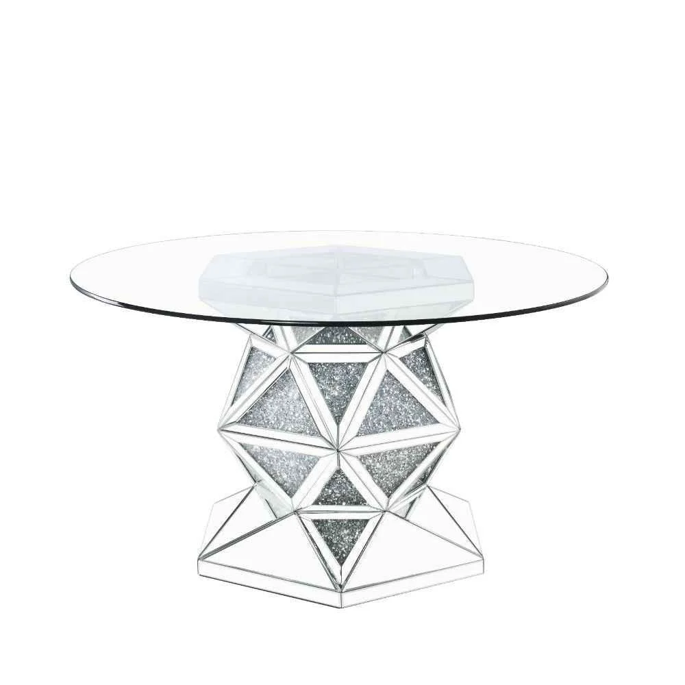 Soft Noralie – 52 Round Dining Table – Mirrored Faux Diamonds Efficient