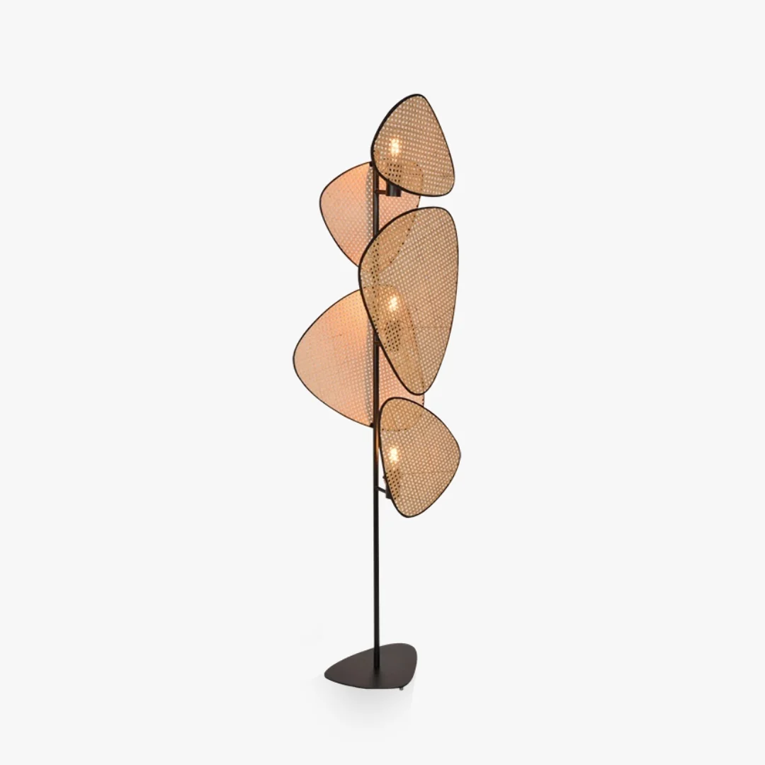 Elegant Japanese Rattan Weaving Floor Lamp Prestigious