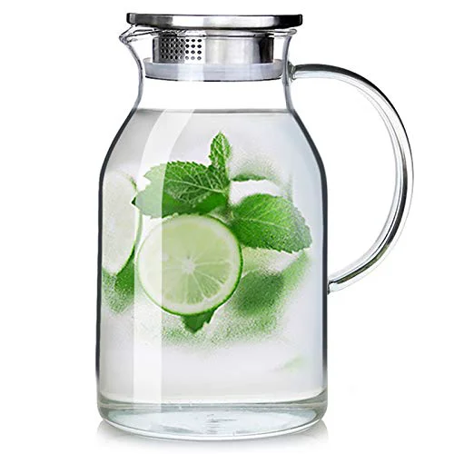 Artisan 105OZ Glass Pitcher with Lid and Spout Versatile