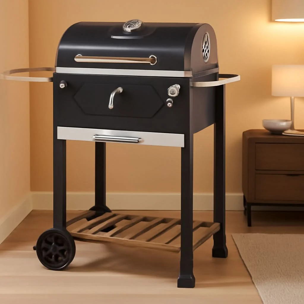 Expertly Made 24 Inch Charcoal Grill With Adjustable Charcoal Pan Unique