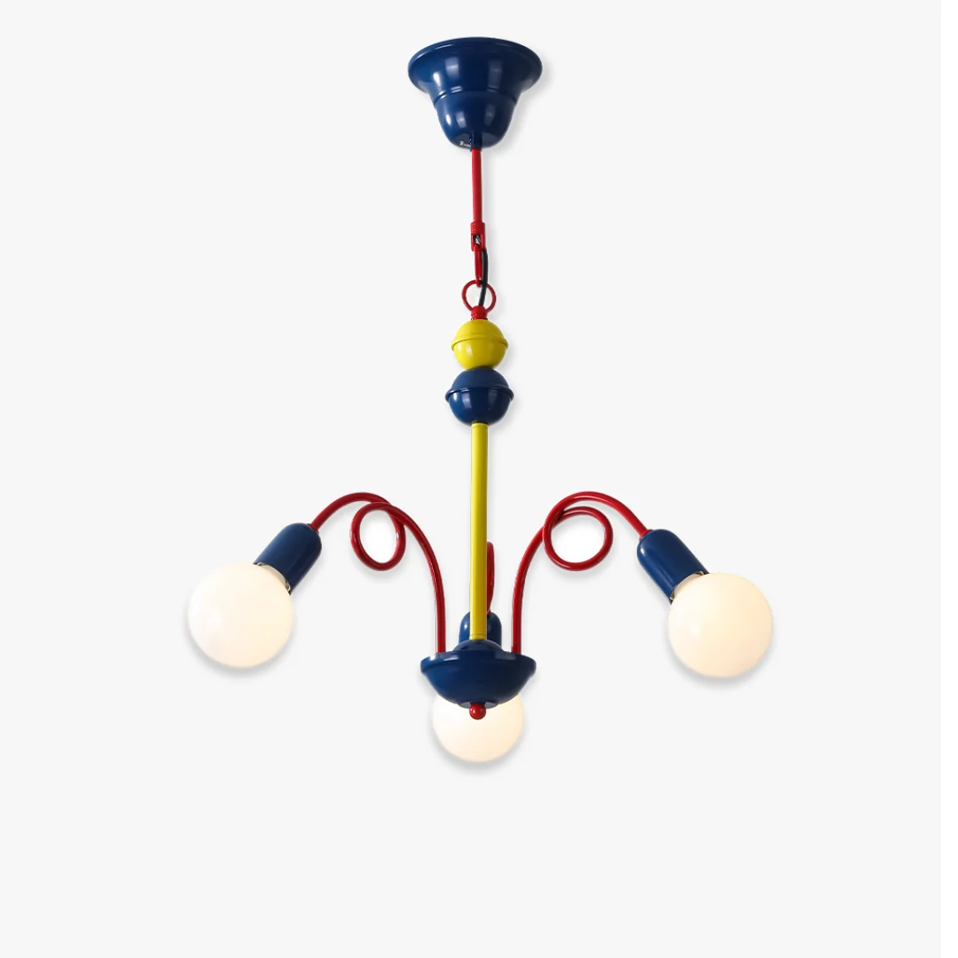 Safe Modern Red Yellow Blue Chandelier Selected