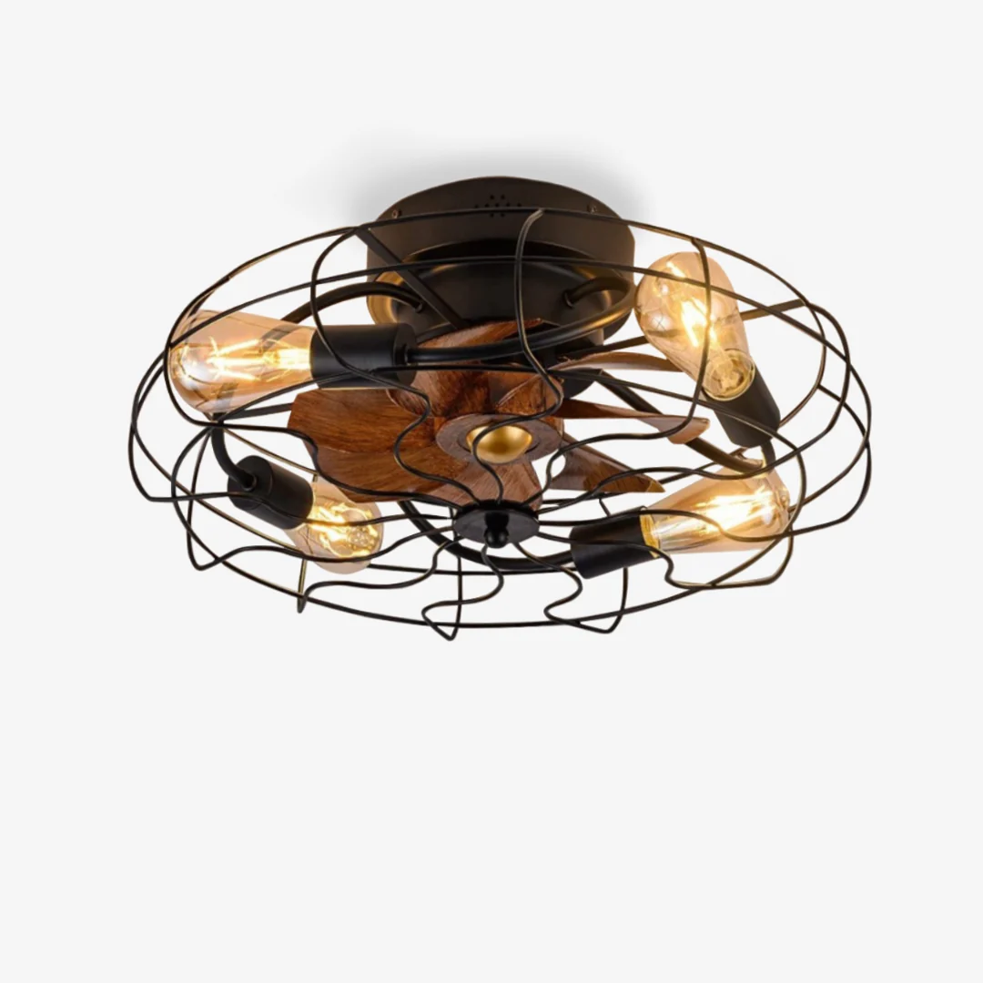 Smooth American Industry Ceiling Fan Light Exclusive