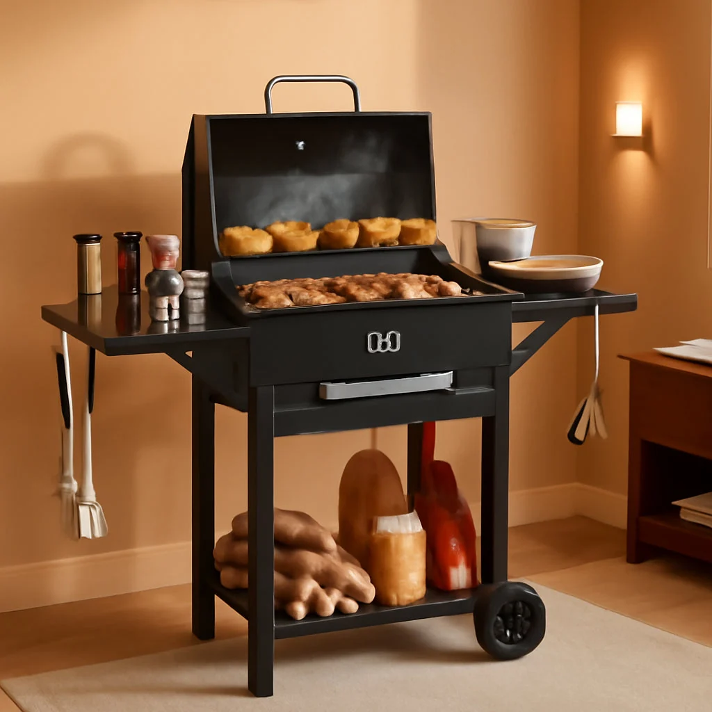 Smooth Charcoal Grill 284 Sq In Black Secure