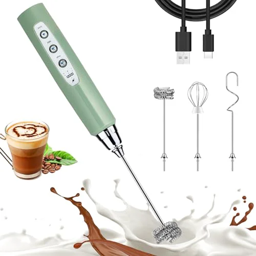 Trendy Granite Green Milk Frother Wand for Coffee Pure