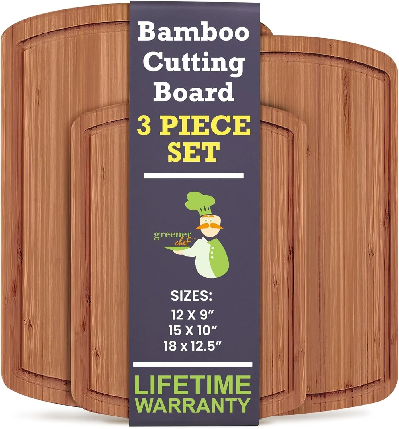 Fine Crafted Bamboo Cutting Board Set of 3 – Dark Comfortable
