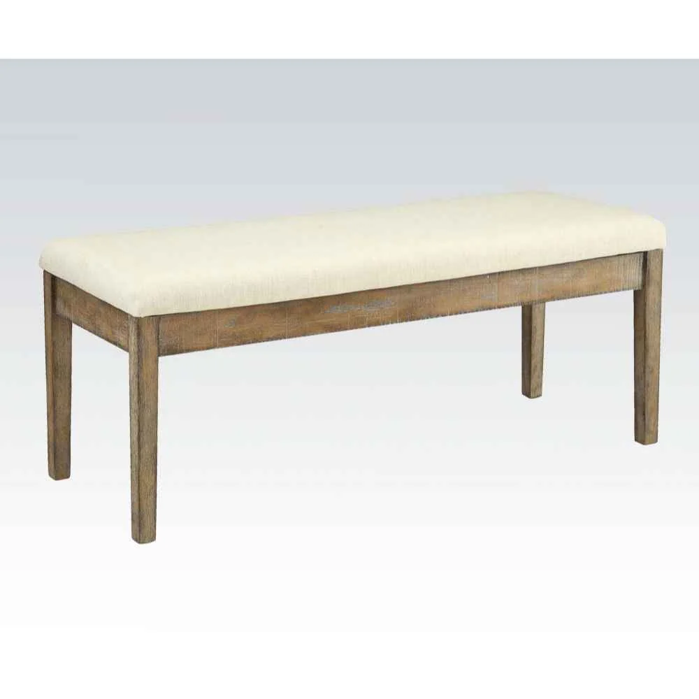Fashionable Claudia – Bench – Beige Linen Salvage Brown Convenient