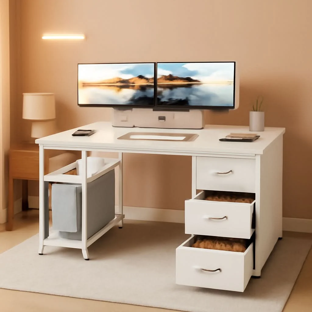Outstanding 51 Inch Computer Desk With USB Outlets For Home Office Lightweight