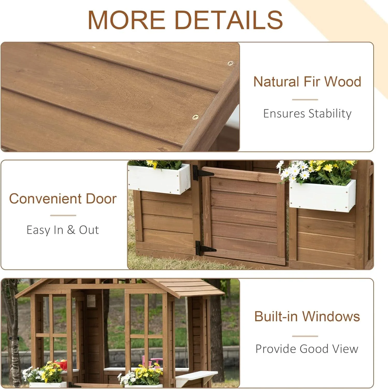 Secure Outdoor Playhouse Cottage With Working Door 47x38x54 Trusted