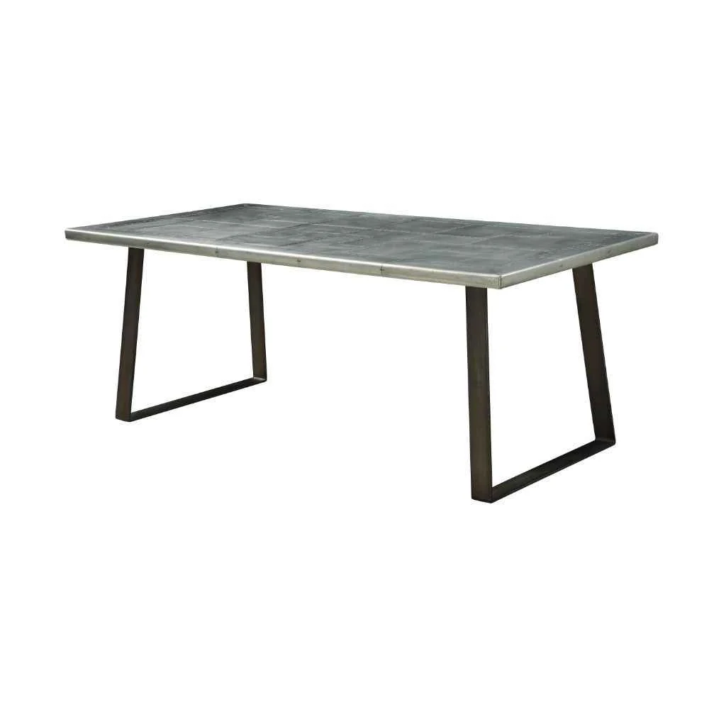 Traditional Kaylia – Dining Table – Aluminum Gunmetal Casual