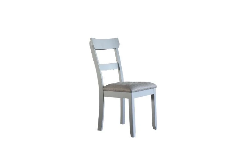 Verified House Marchese – Side Chair Set of 2 – Two Tone Gray Fabric Pearl Gray Comfortable