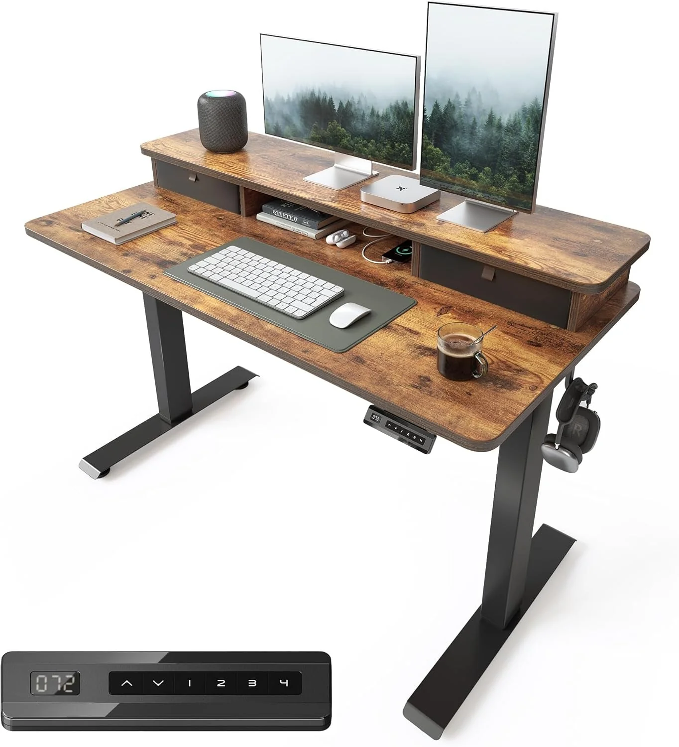 Outstanding 48×24 Height Adjustable Standing Desk With Drawers World-Class