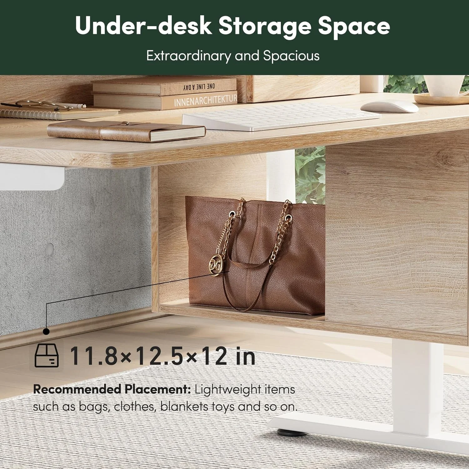 Selected Maple Electric Ergonomic Standing Desk 48×24 Inches Elite