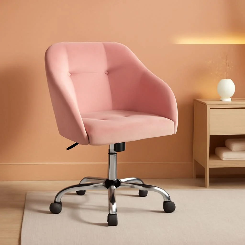 Trusted Pink Velvet Desk Chair With Swivel Office Chair Modern Genuine