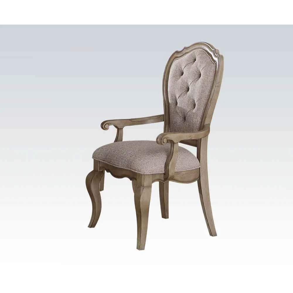 Exceptional Chelmsford – Arm Chair Set of 2 – Beige Fabric Antique Taupe Optimized