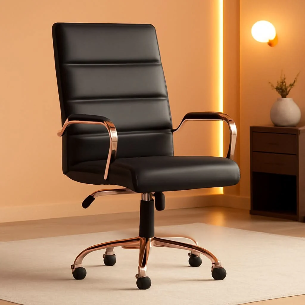 Innovative Whitney Mid Back LeatherSoft Desk Chair With Adjustable Height Black R Consistent