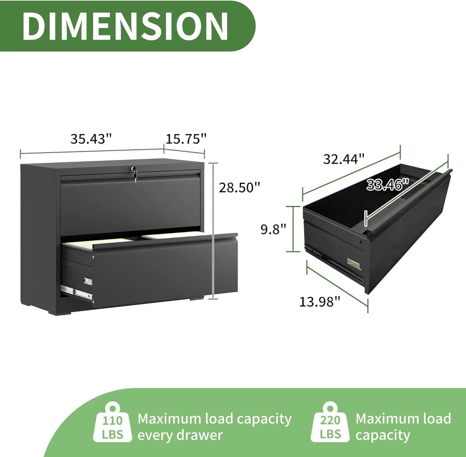 Healthy Black Lateral File Cabinet With Lock For Home Office Luxury