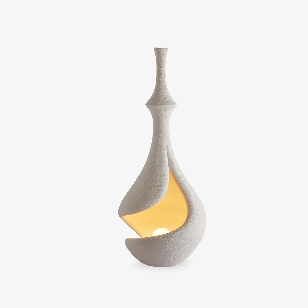 Elite White Sere Vase Floor Lamp Versatile