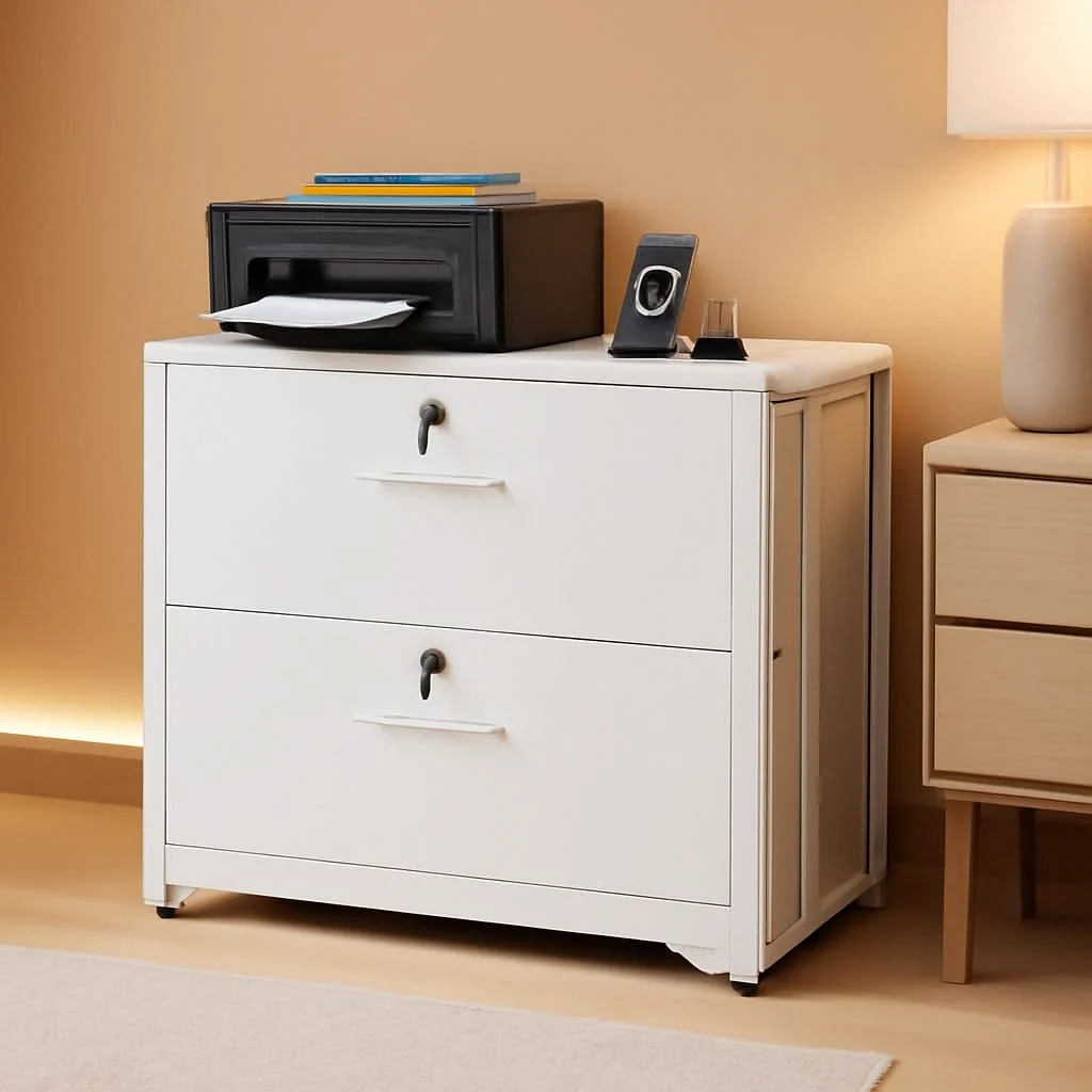 Sophisticated Lockable File Cabinet With Charging Station For Home Office Easy-to-Use
